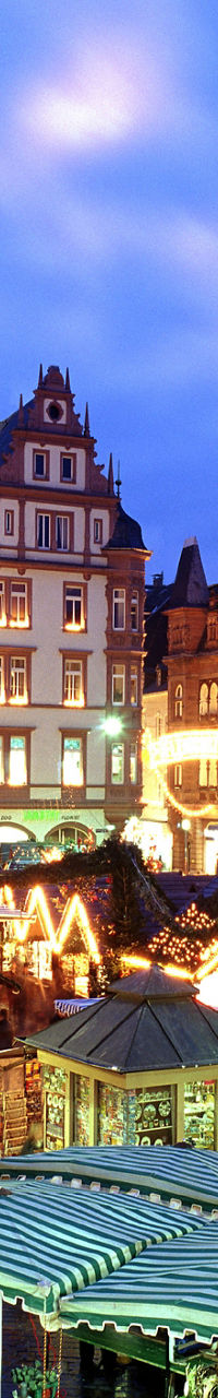 European Christmas market at twilight