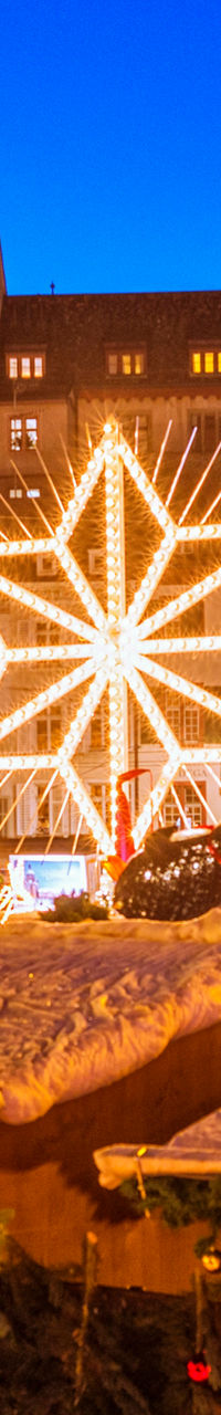 Festive Christmas market with glowing lights