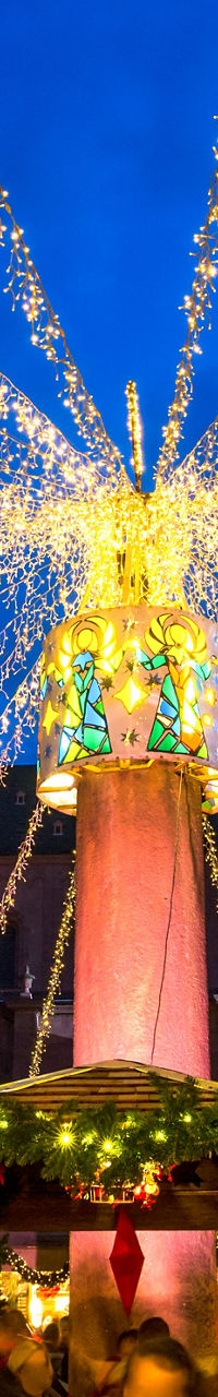 Festive Christmas market with cathedral backdrop