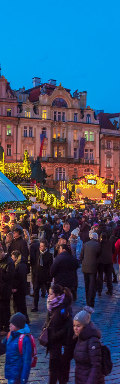 Festive Christmas market in historic town square