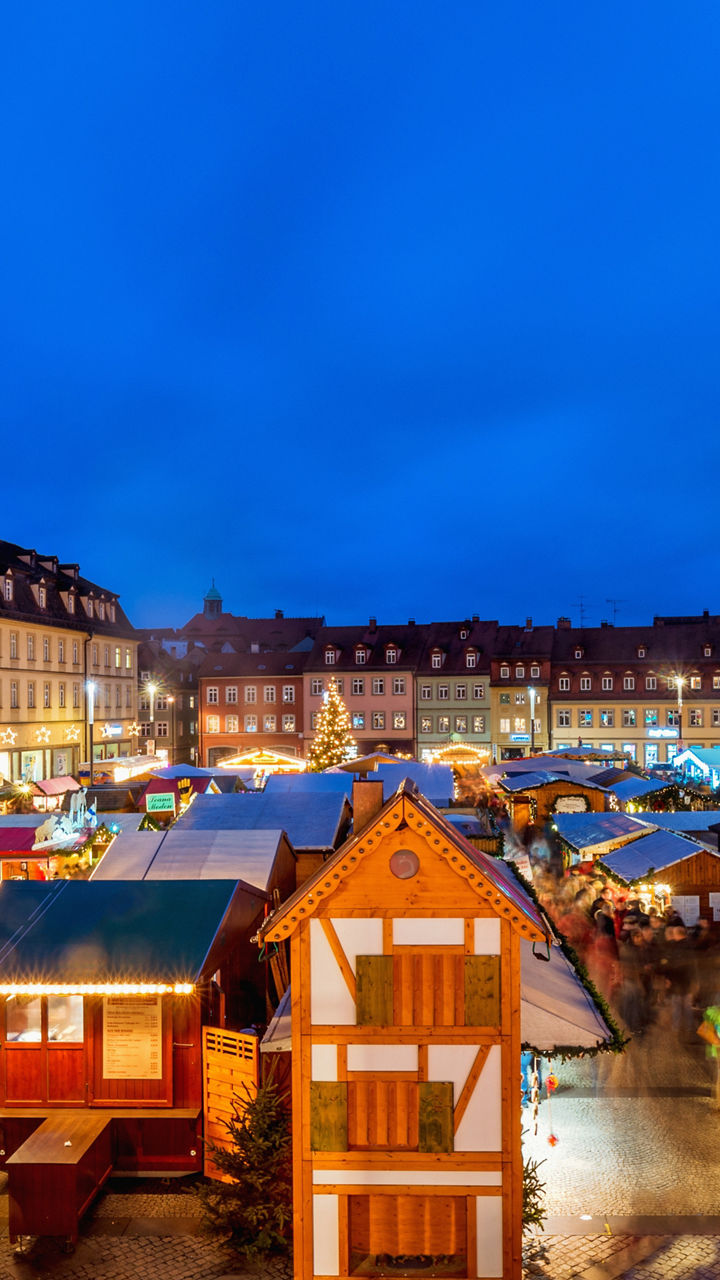 Festive Christmas market in historic square