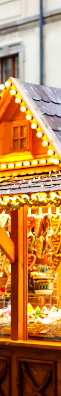 Festive Christmas market stall with decorations