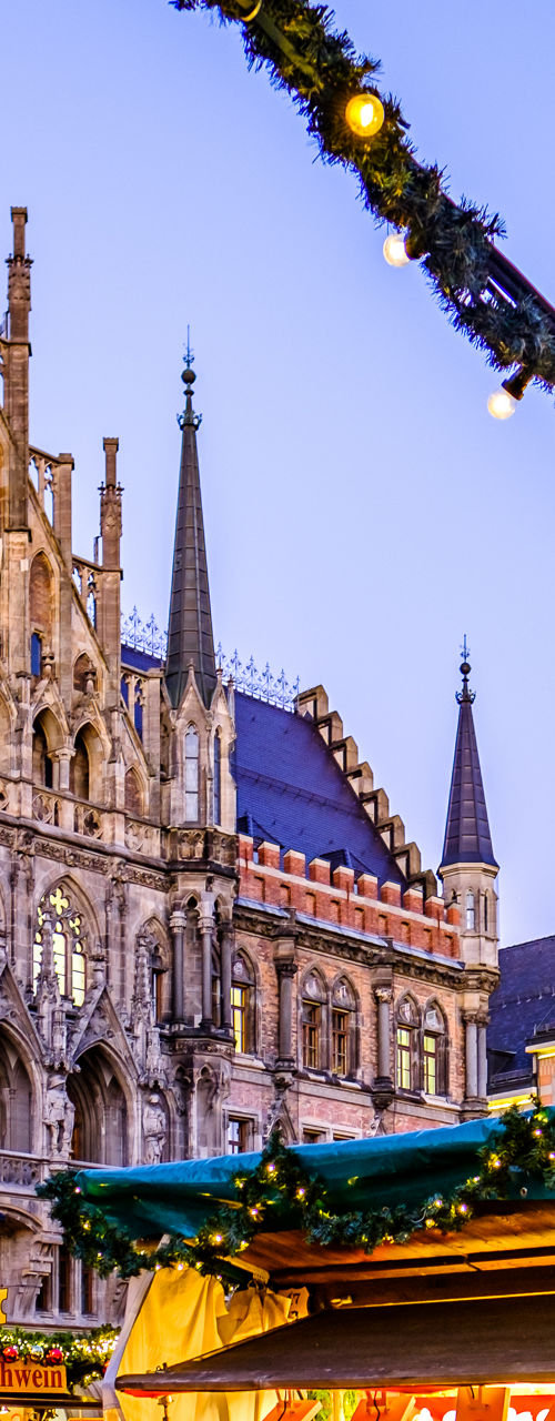 Festive Christmas market in Munich city square