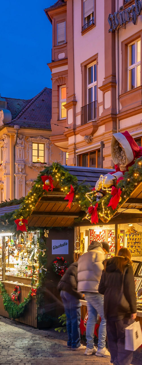Festive Christmas market in historic town square