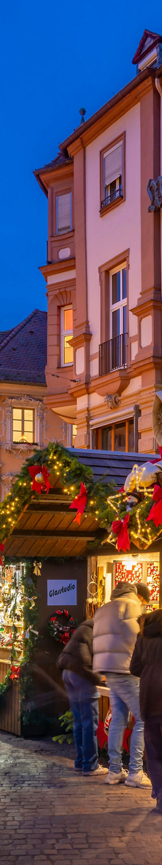 Festive Christmas market in historic town square