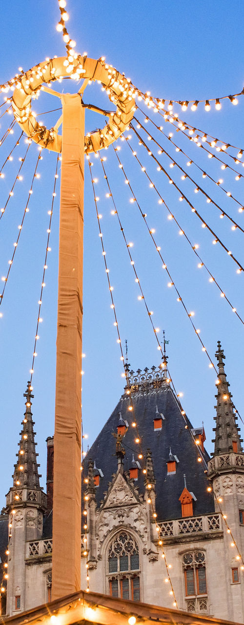 Festive Christmas Market with String Lights
