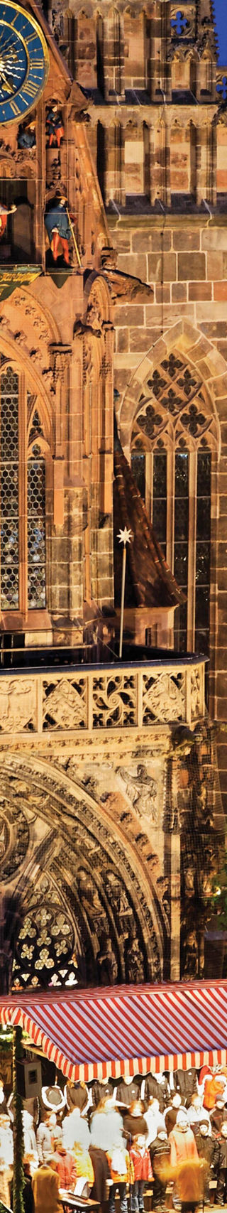 Festive Christmas market at historic church