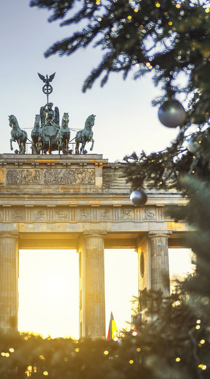Brandenburg Gate with Christmas Tree