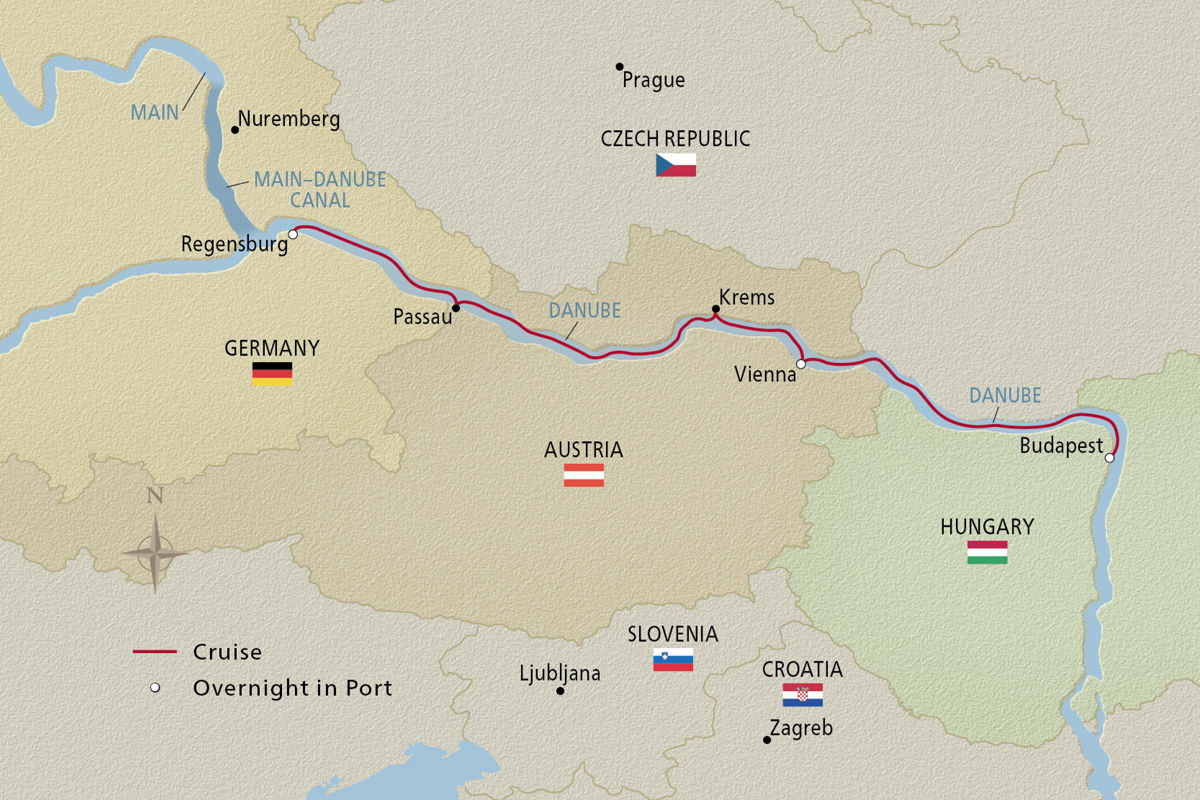 Christmas on the Danube – route map