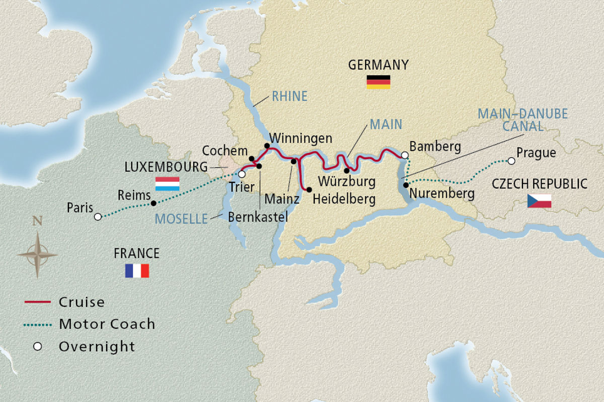Christmas on the Main & Moselle – route map