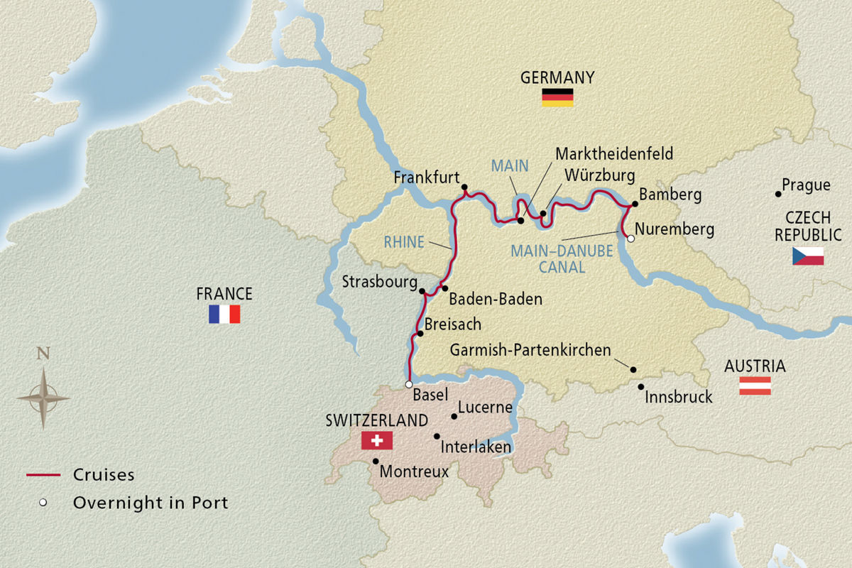 Christmas on the Rhine & Main – route map