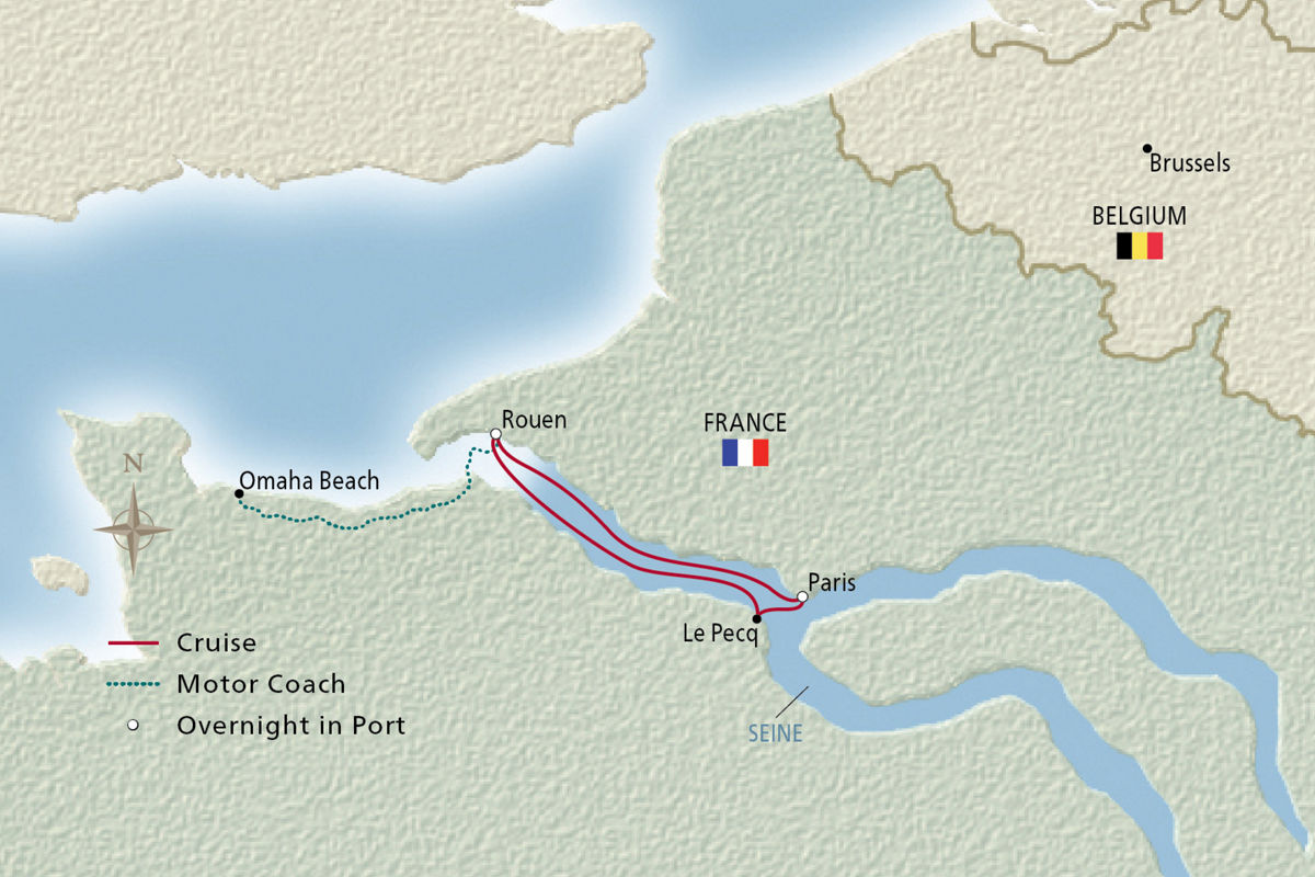 Christmastime in Paris & Normandy – route map