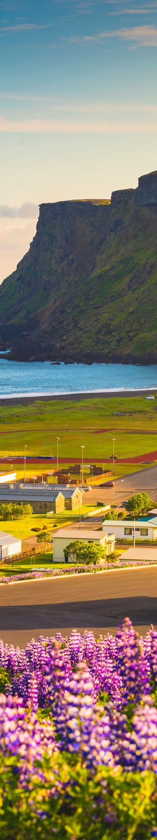 Scenic Icelandic Village with Church