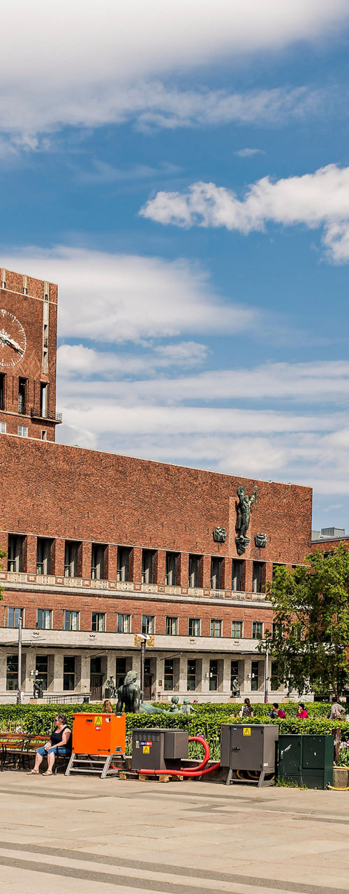 Oslo City Hall in summer setting