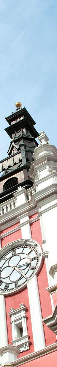 Historic building with South African flag