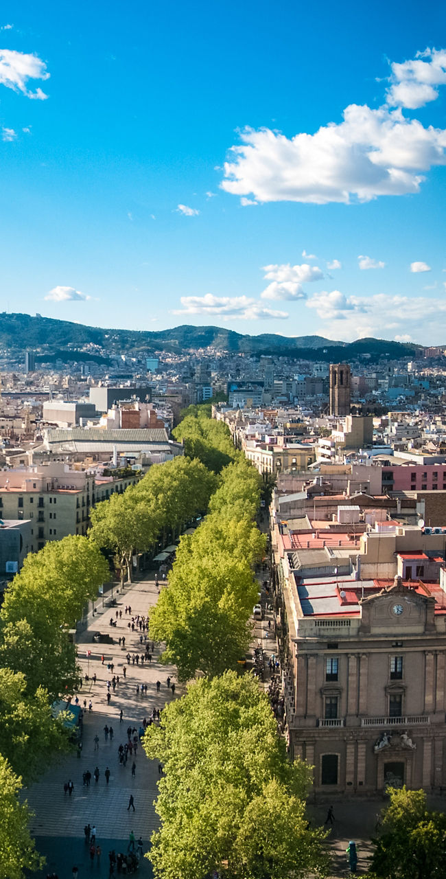 Panoramic view of Barcelona cityscape