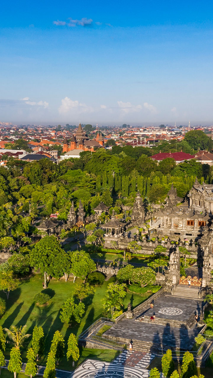 Aerial view of Bajra Sandhi Monument in Bali