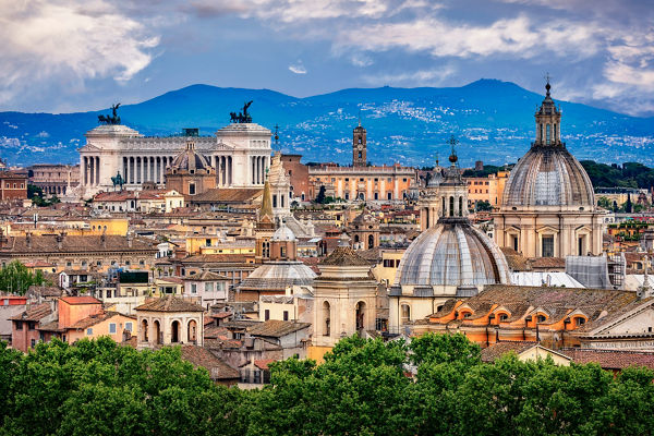 Panoramic View of Rome's Historic Skyline