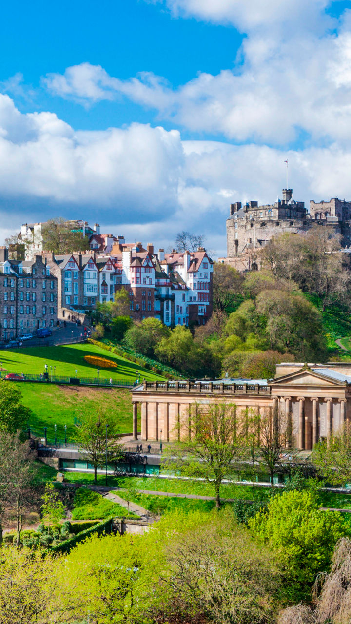 Edinburgh cityscape with historic landmarks