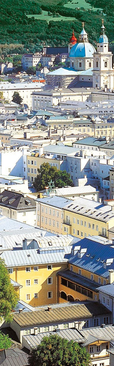 Aerial view of Salzburg cityscape