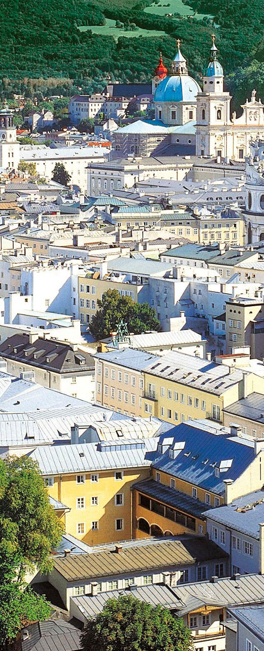 Aerial view of Salzburg cityscape