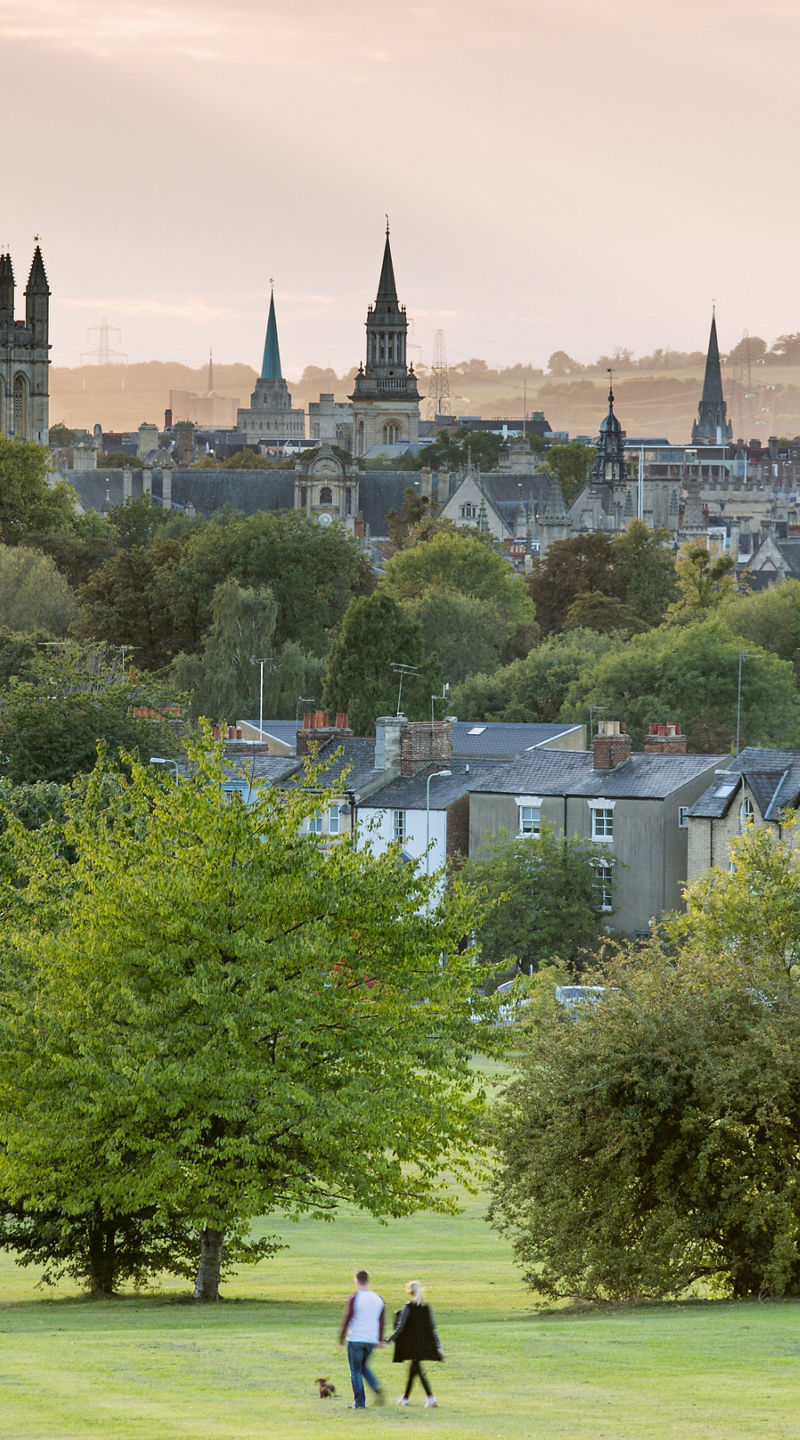 Scenic view of Oxford skyline at sunset