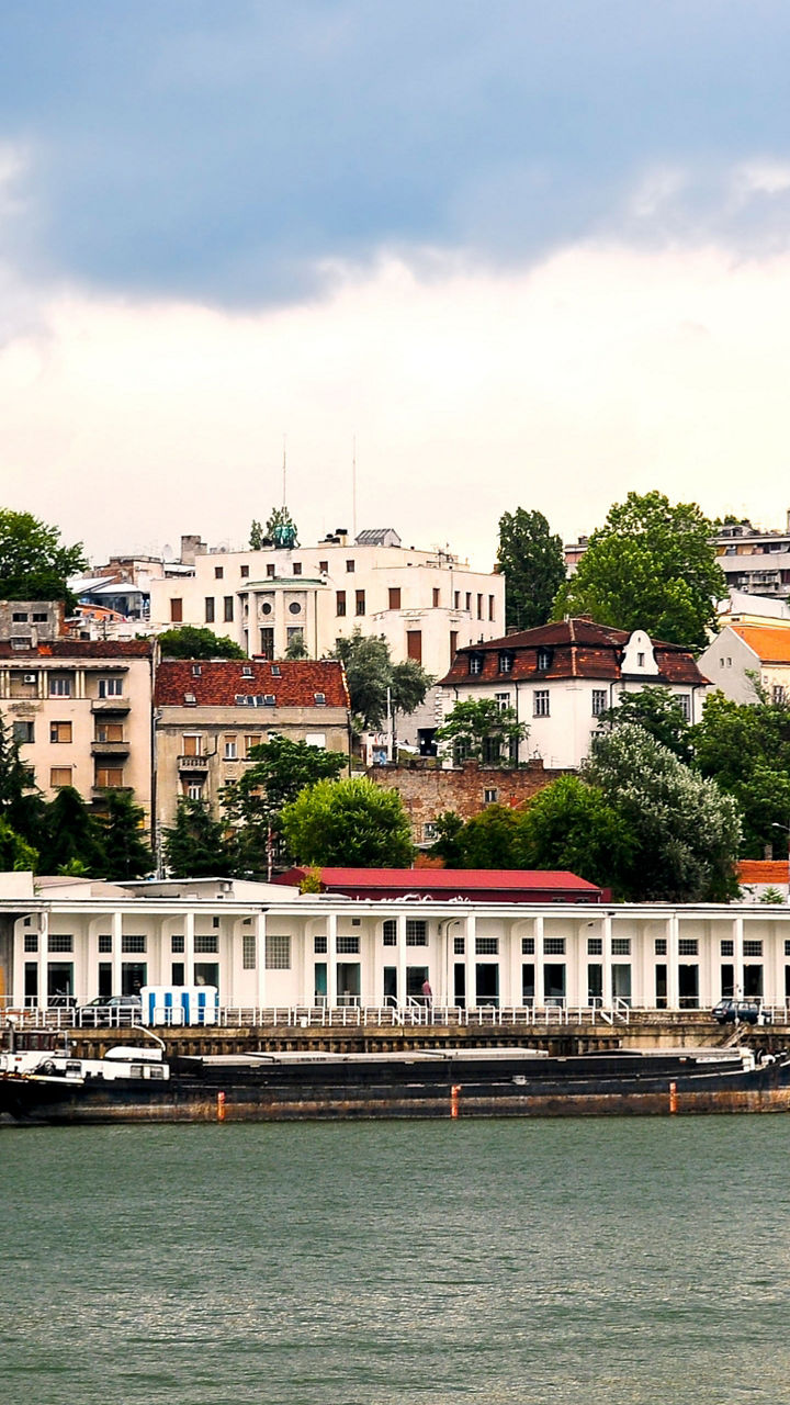 Scenic riverside view of Belgrade cityscape