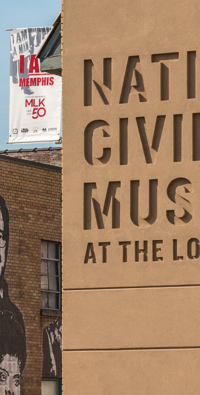 National Civil Rights Museum exterior mural