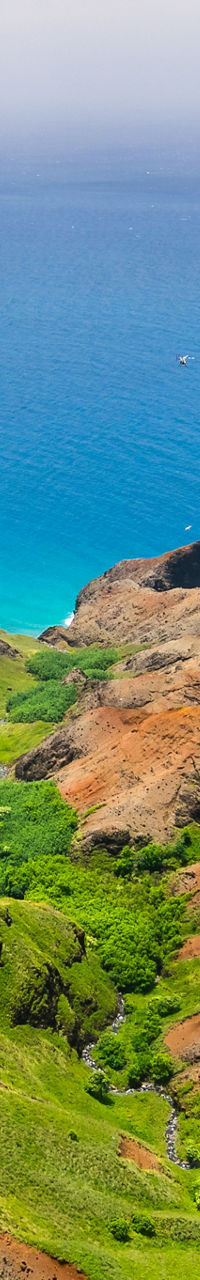 Aerial view of lush Hawaiian valley