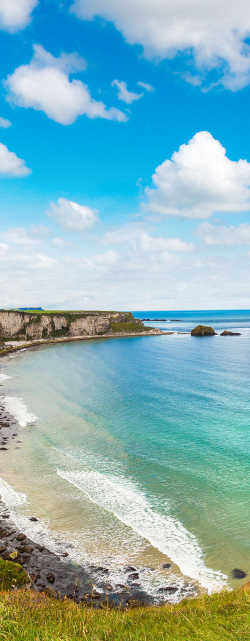 Scenic coastal cliffs with clear blue waters