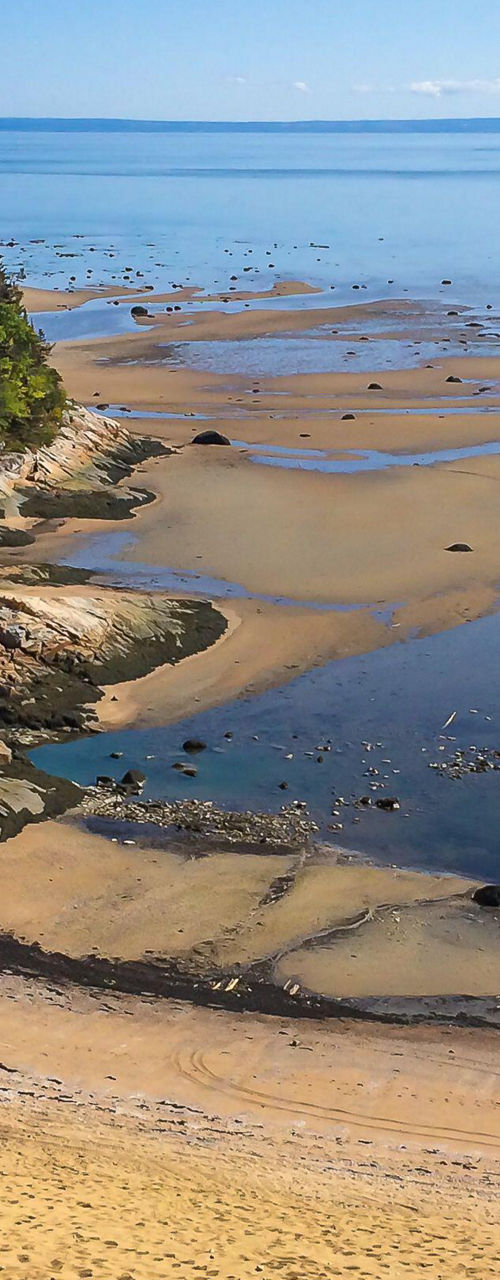 Scenic coastal landscape with sandy beach