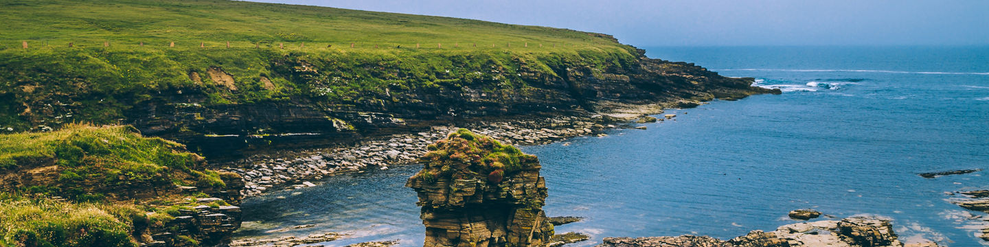 Coastal cliffs with rock formations and ocean view