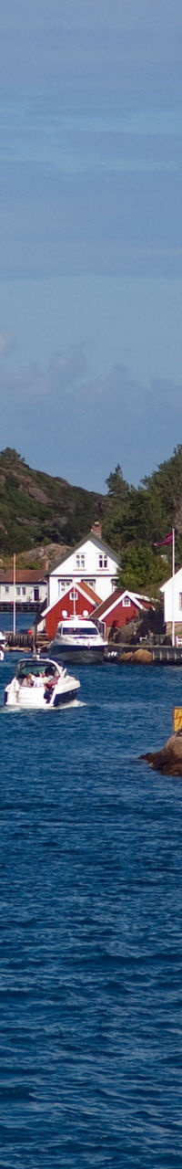Scenic coastal village with rocky cliffs