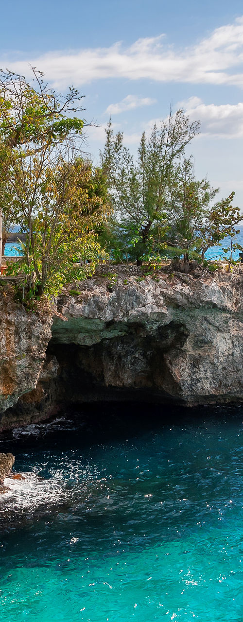 Scenic coastal cliff with turquoise waters