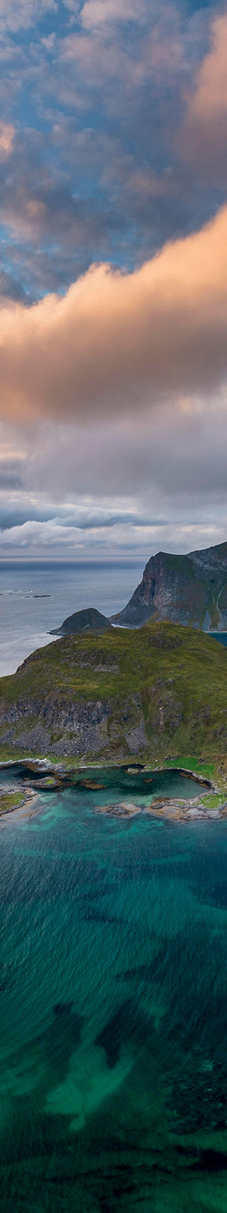 Scenic coastal landscape at sunset