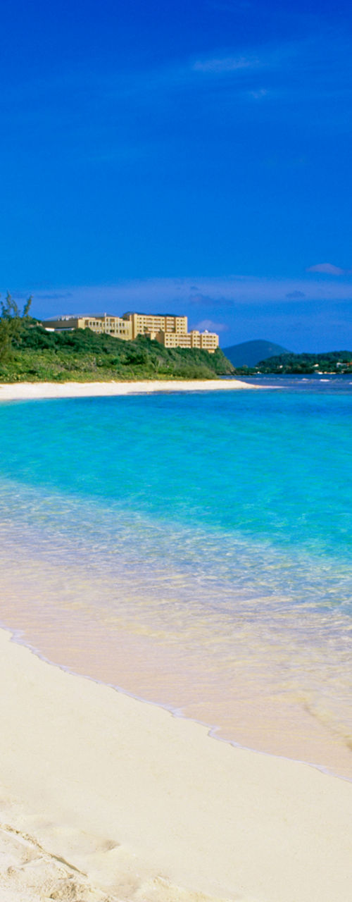 Tropical beach with clear blue water