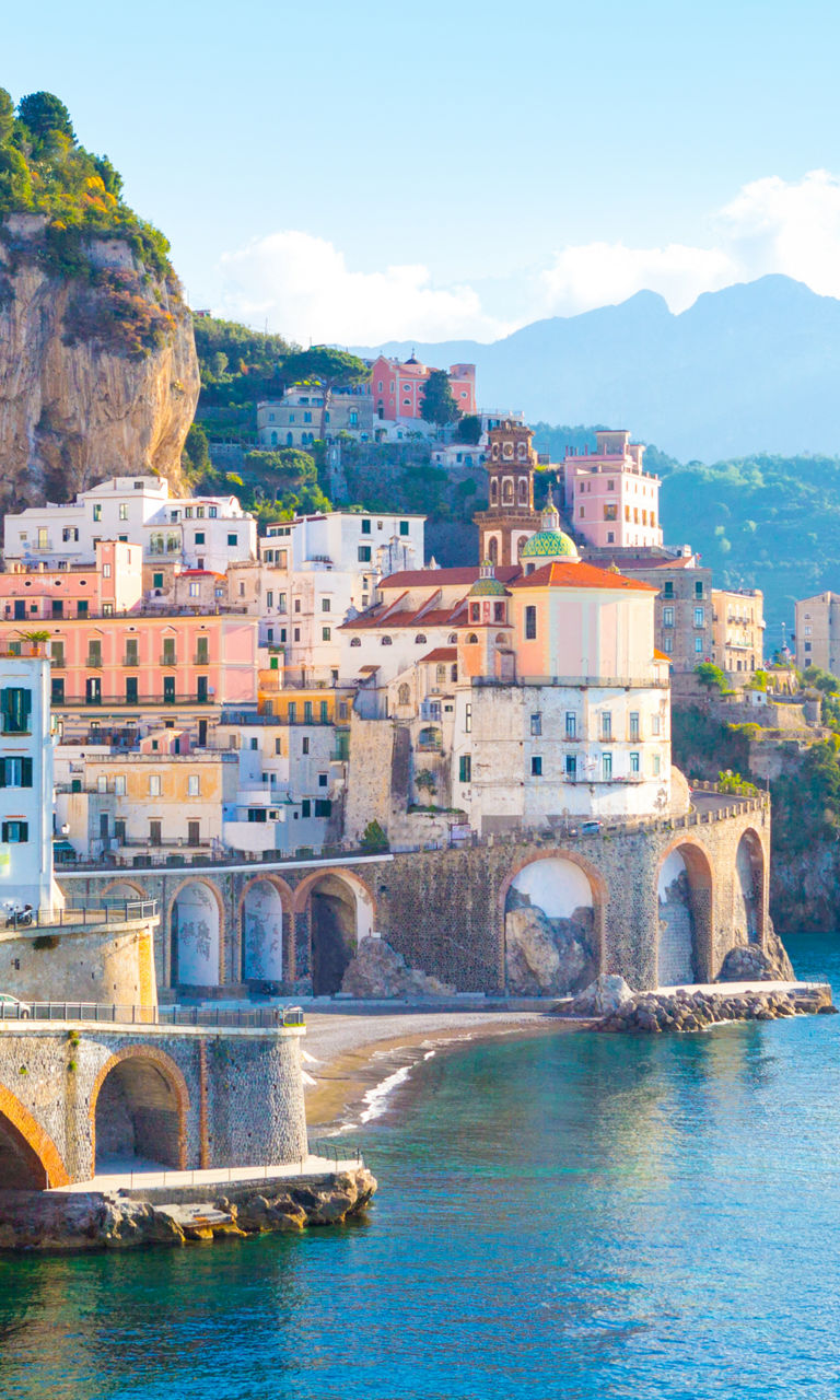 Scenic Coastal Town with Cliffside Views