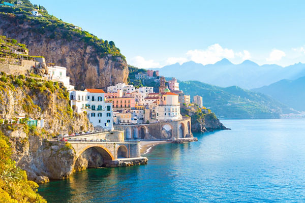 Scenic Coastal Town with Cliffside Views