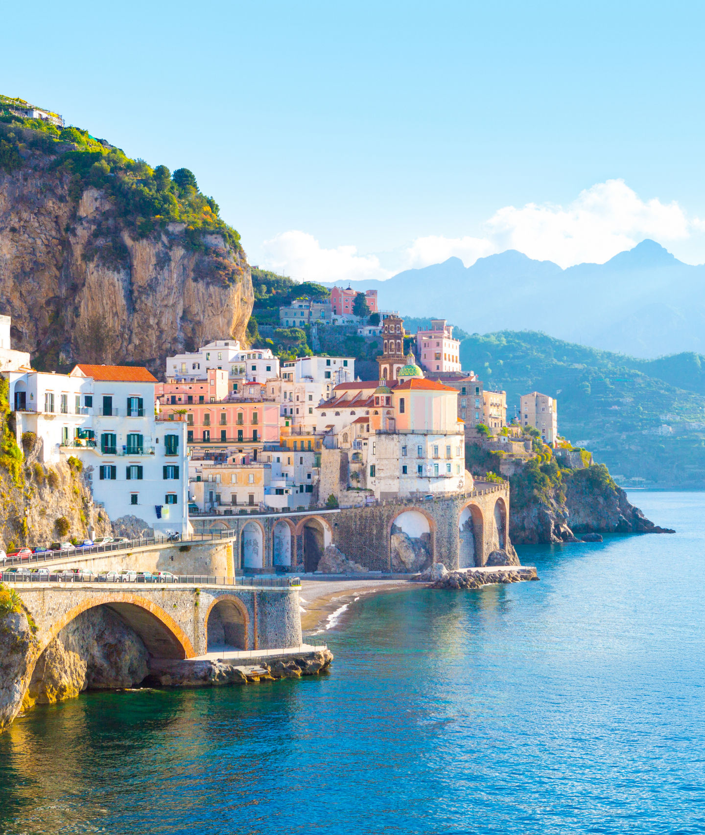 Scenic Coastal Town with Cliffside Views
