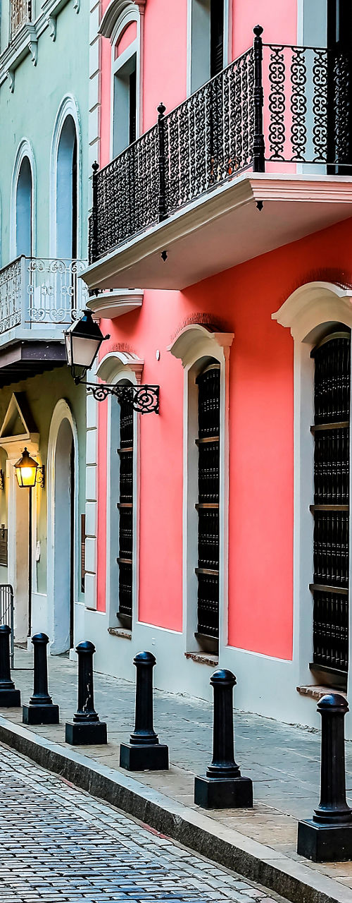 Colorful colonial street in Old San Juan