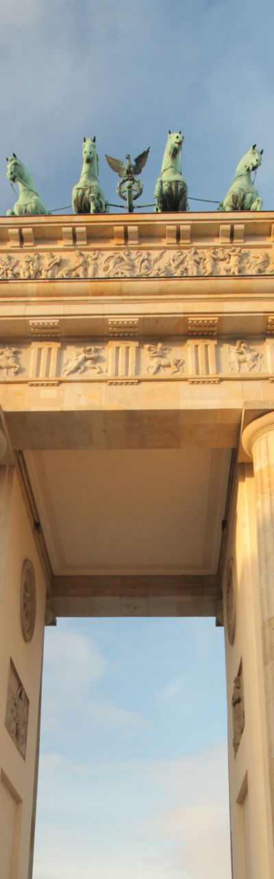 Brandenburg Gate in golden sunlight