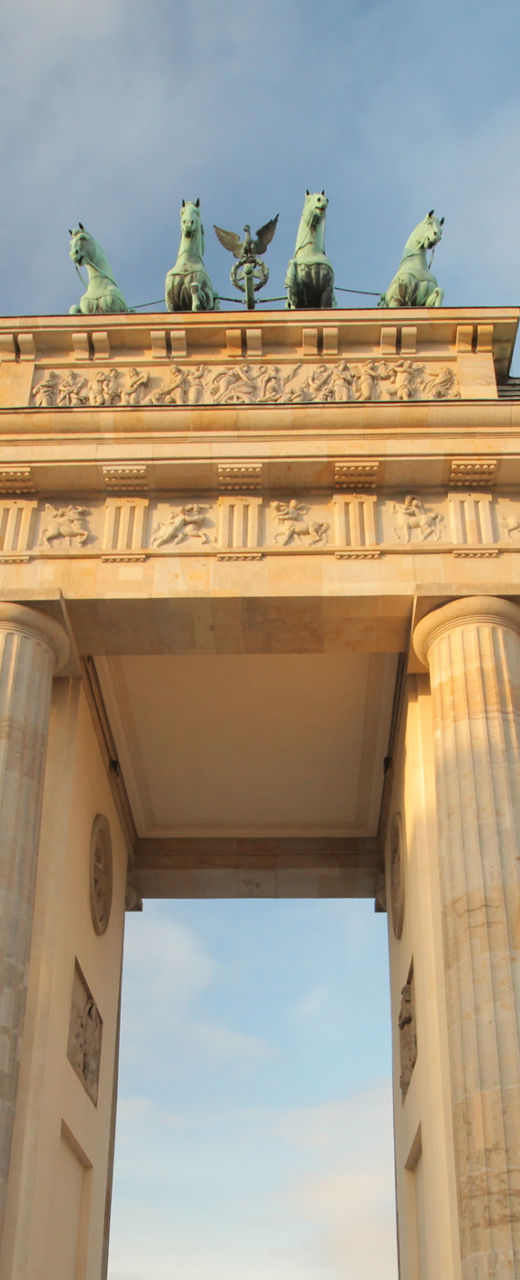 Brandenburg Gate in golden sunlight
