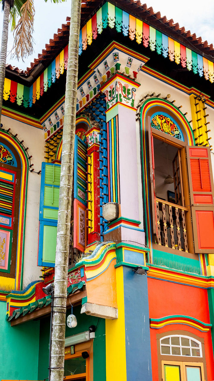 Colorful heritage building in urban setting