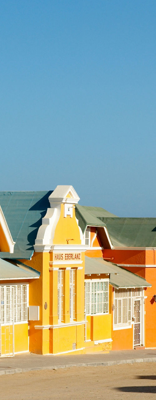 Colorful colonial houses in sunny street