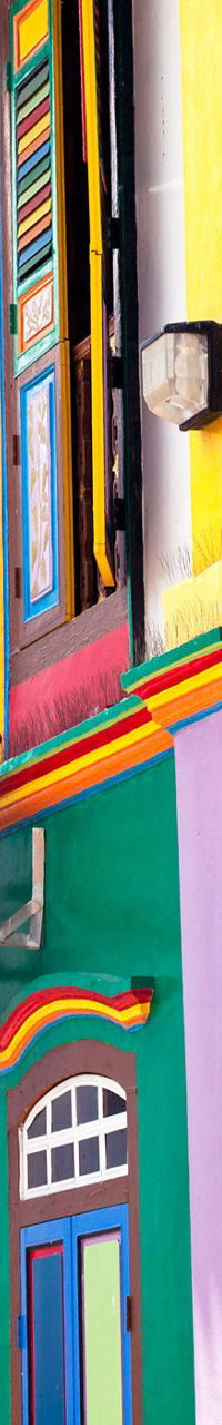 Colorful heritage building in urban setting