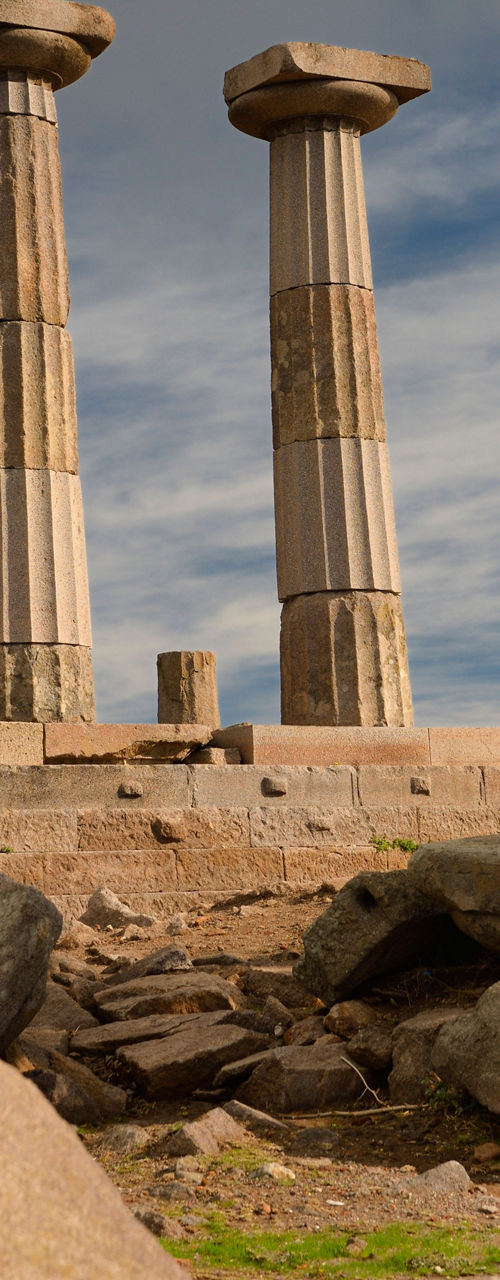 Ancient Greek ruins with stone columns