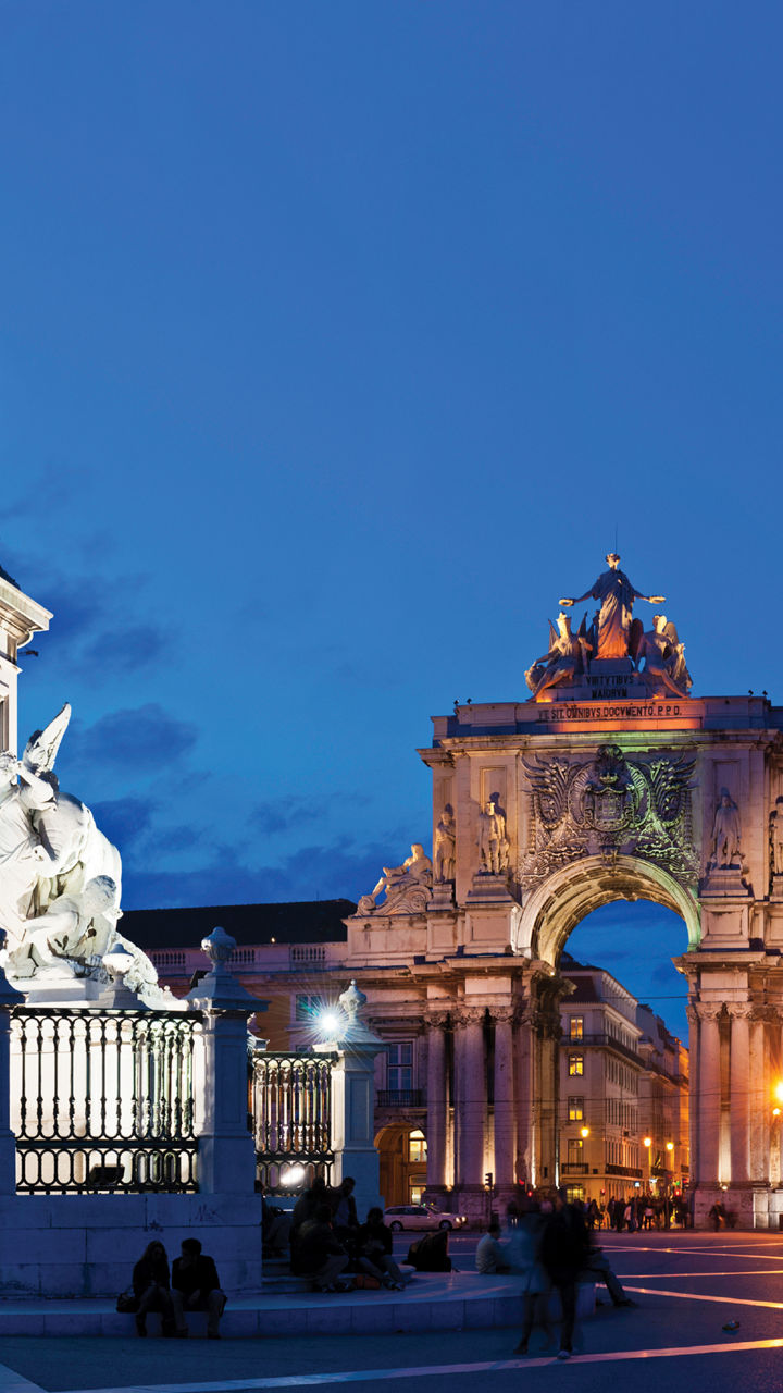 Praça do Comércio at dusk in Lisbon