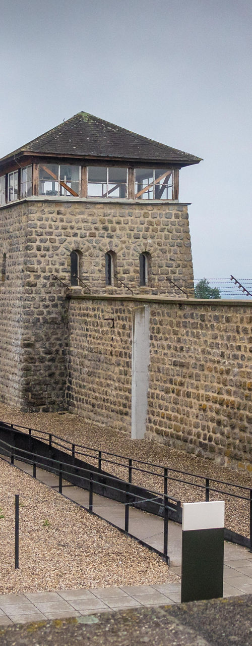 Historic stone fortress with watchtower