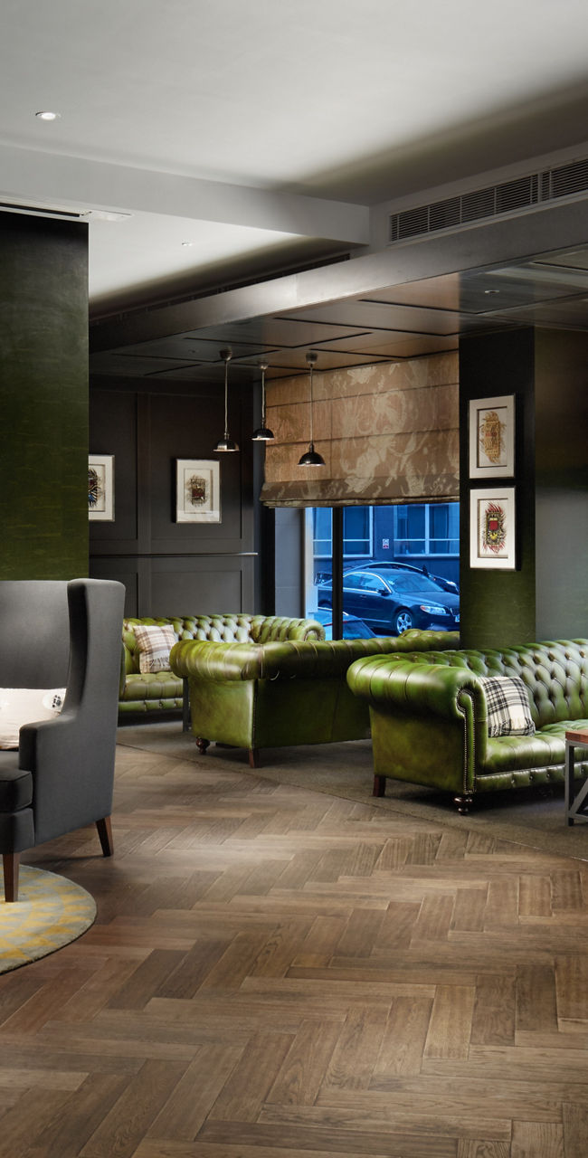 Modern lounge with elegant seating area