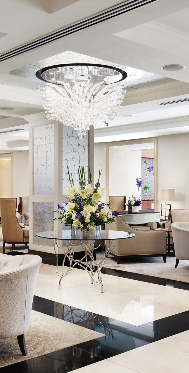 Elegant hotel lounge with modern decor